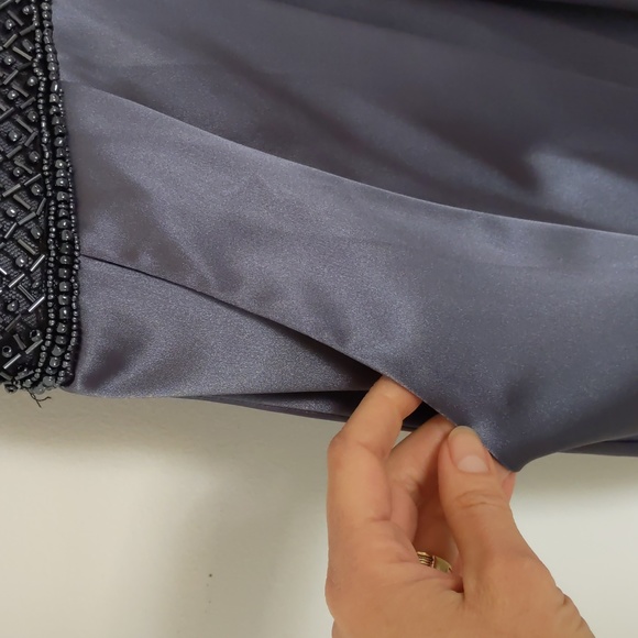 B Smart Formal Strapless Gown, Size 5/6, Blue/Gray Color, Beaded Waist - Picture 8 of 11